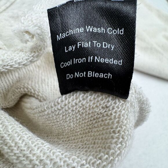 POL Women's Knit Jacket Small Cream/Gray French Terry Balloon Sleeve Oversized - Picture 12 of 15